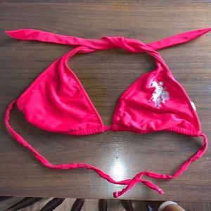 US Polo Assn. Red Bikini Top with Silver Logo❤️